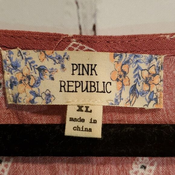 Pink Republic boho tie front top size XL - Picture 3 of 6